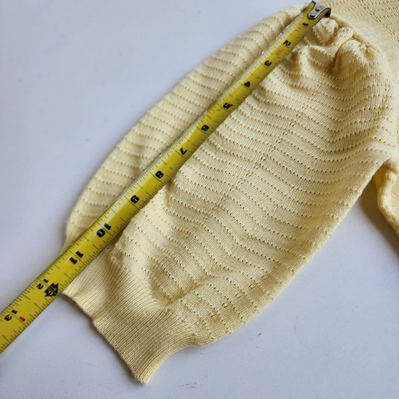 Madison+Hudson Womens Knit Yellow Sweater Puff Sleeve Rayon Petite PM - Picture 11 of 12